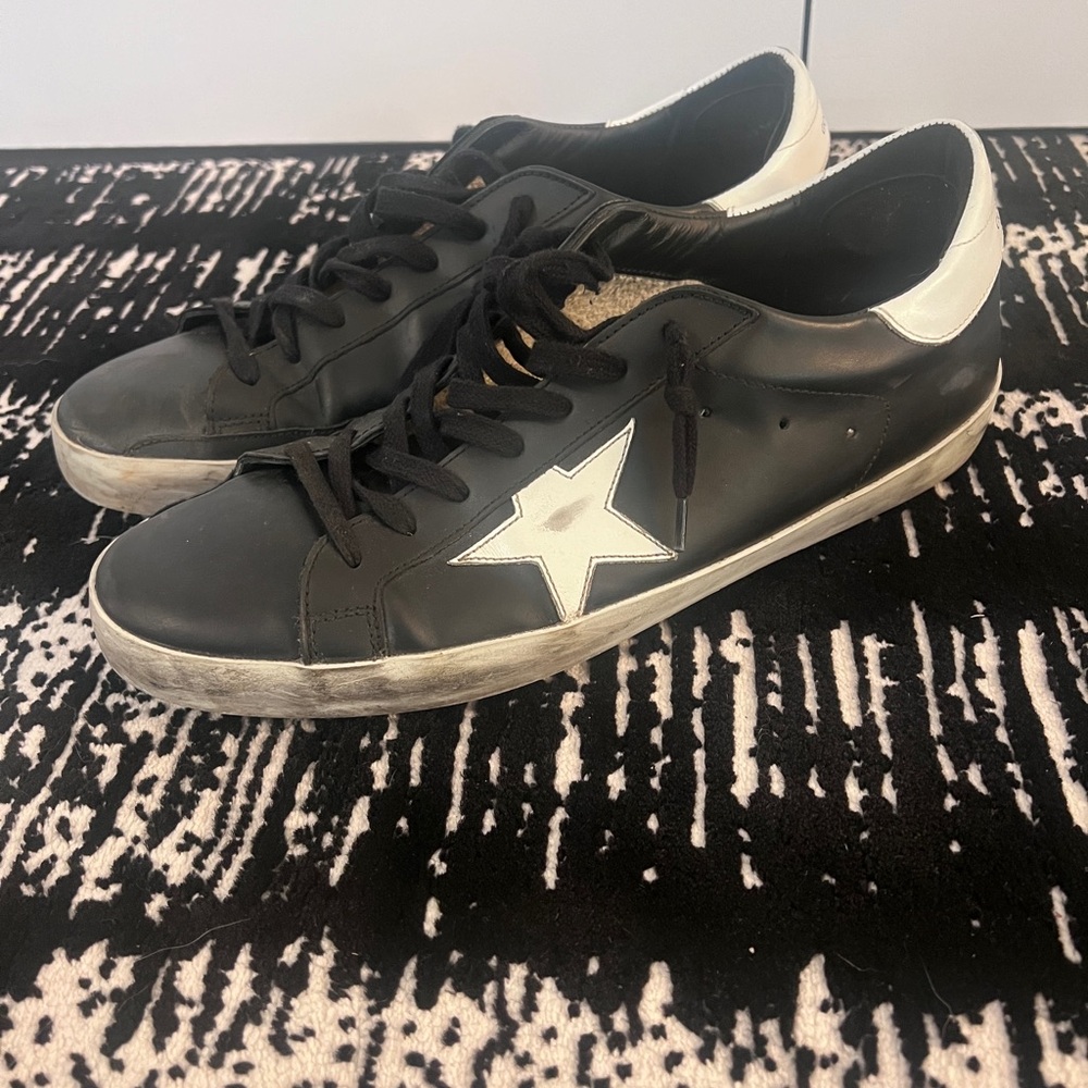 Golden Goose Super Star Black and White Star Sneakers 45 11 excellent condition